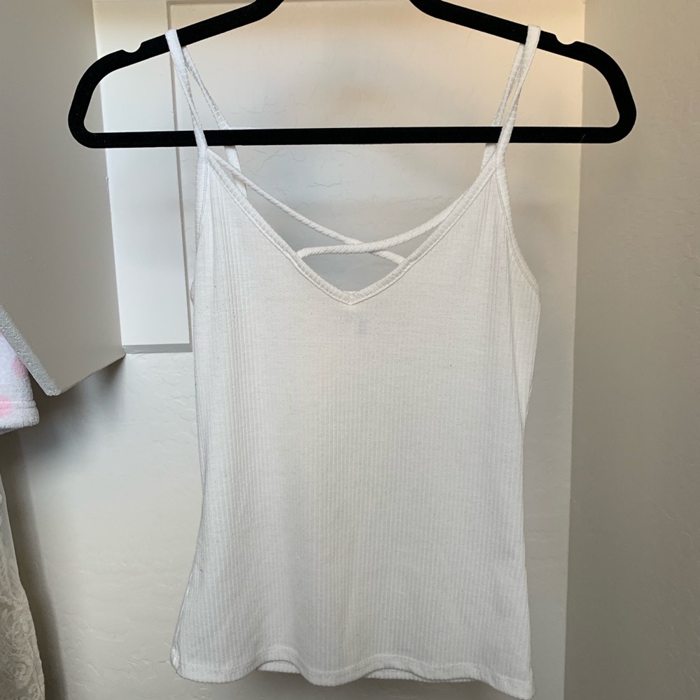 White criss cross tank top